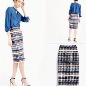 J. Crew Collection Silk Tie Dye Special Occasions Pencil Skirt, Size 0